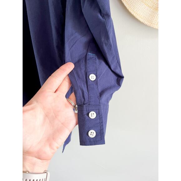 Madewell | NWT | Oversized Straight Hem Shirt in Signature Poplin | Navy | Sz XL - Picture 7 of 11